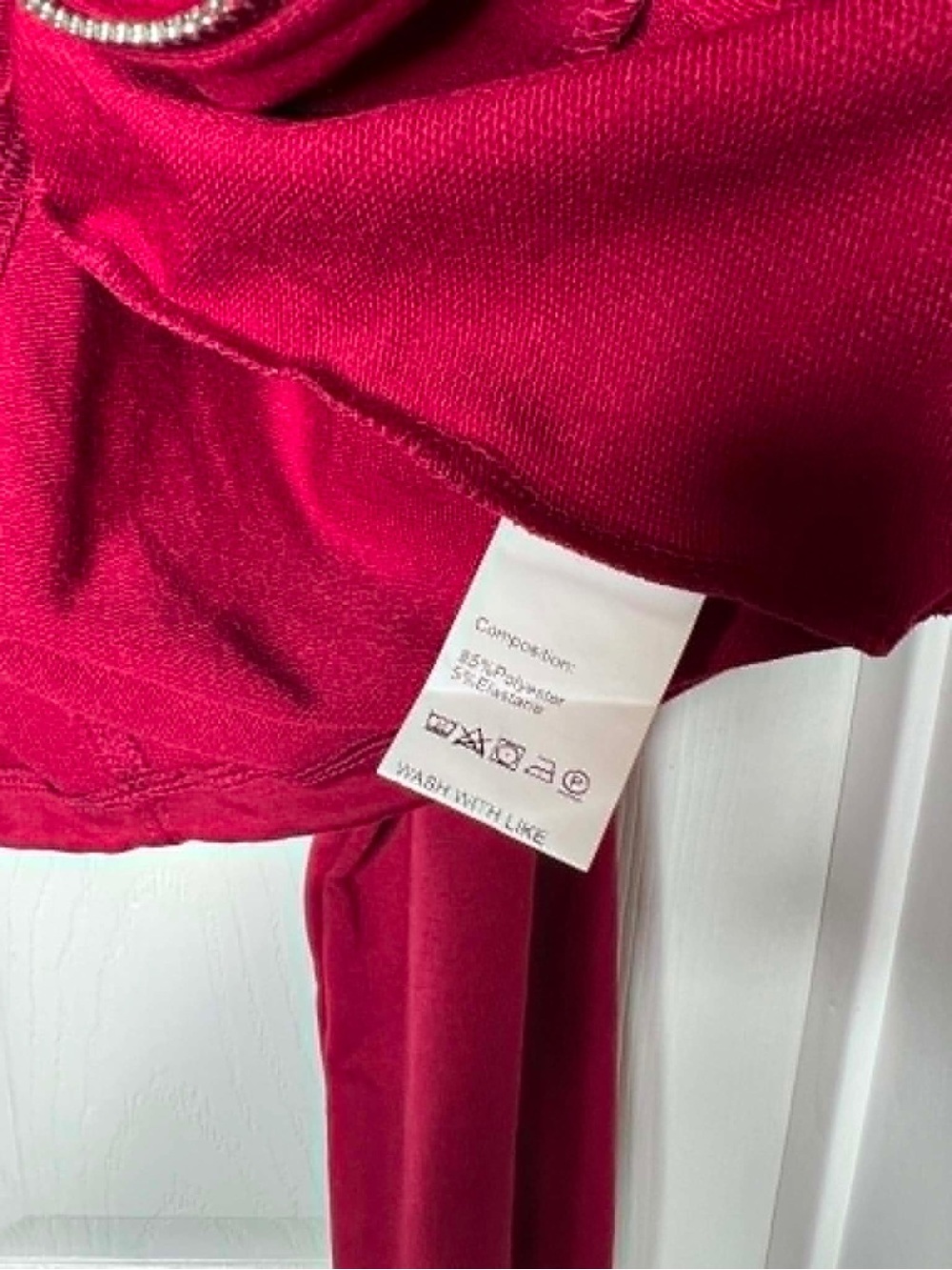 Women's Zip-Front Burgundy Cropped Jacket Sweatshirt PrettyGarden size S - Picture 6 of 9